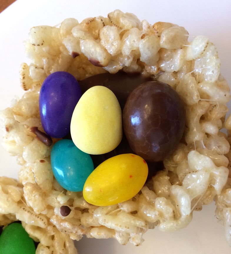 easter rice krispie nest