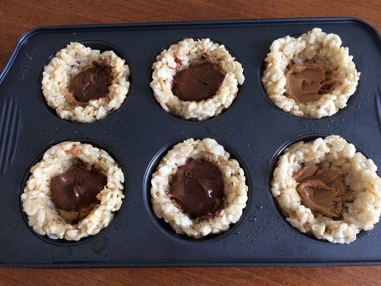 filled nests with
        pb and chocolate