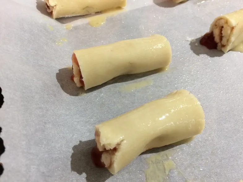 rolled gluten free pastry ready for oven