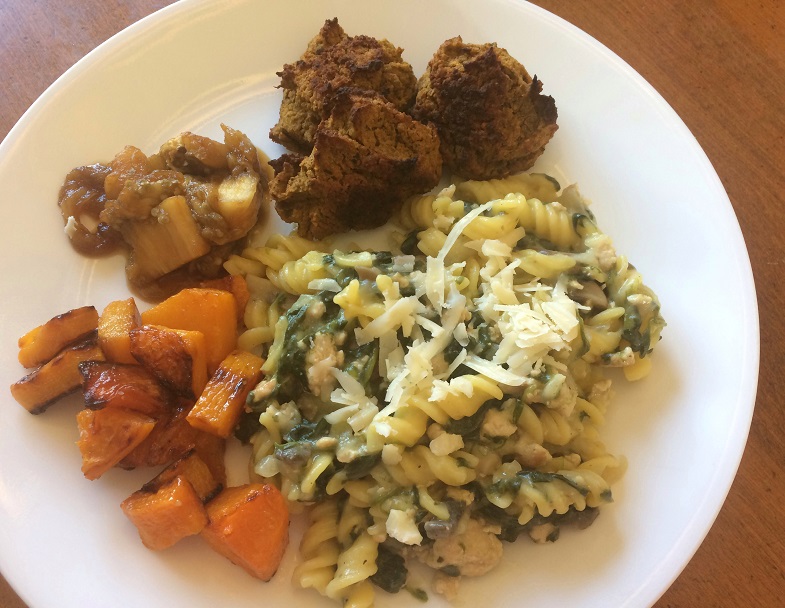 lentil balls and pasta