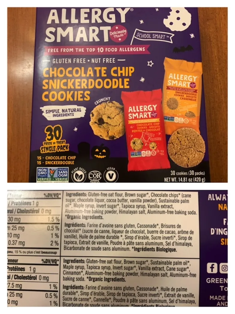 gluten-free Allergy Smart cookies