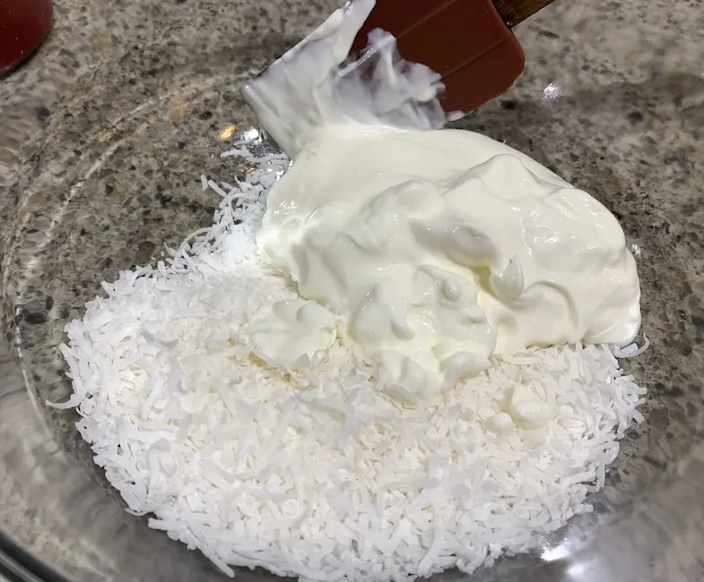 coconut and sour cream for Ambrosia Salad