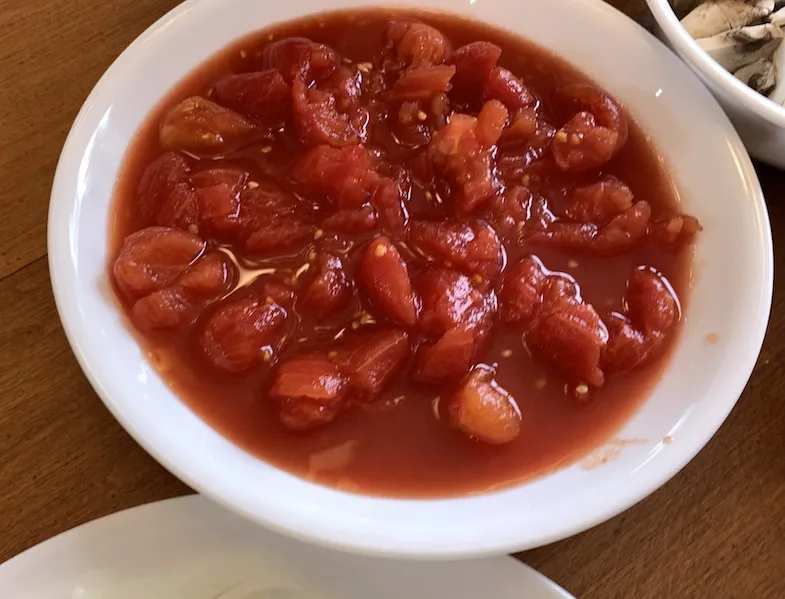 canned tomatoes in a bowl