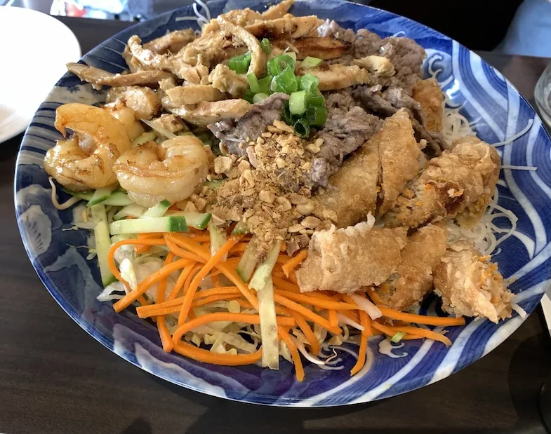 close up of the non-spicy deluxe signature vermicelli bowl