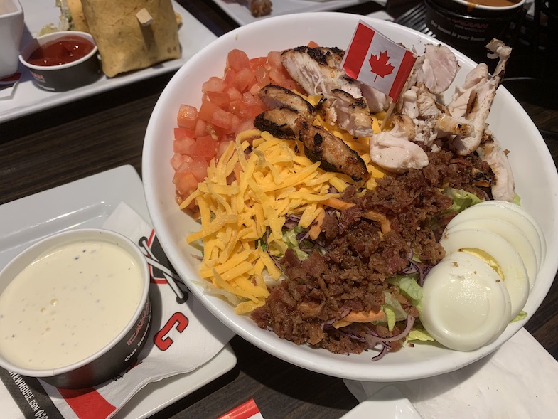 Crispy chicken cobb salad