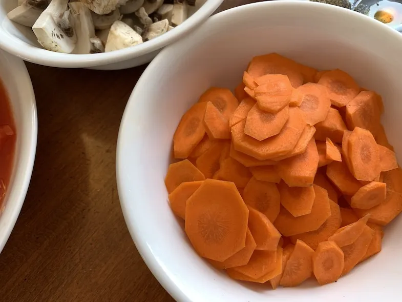 cut up carrots