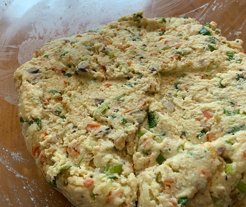 daikon mochi mixture in a bowl