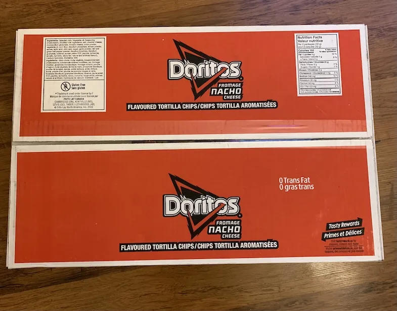 Dorito's small nacho cheese bags