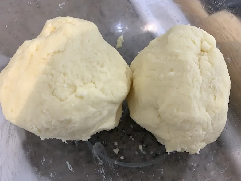 Duinkerken gluten free pie crust dough in two balls