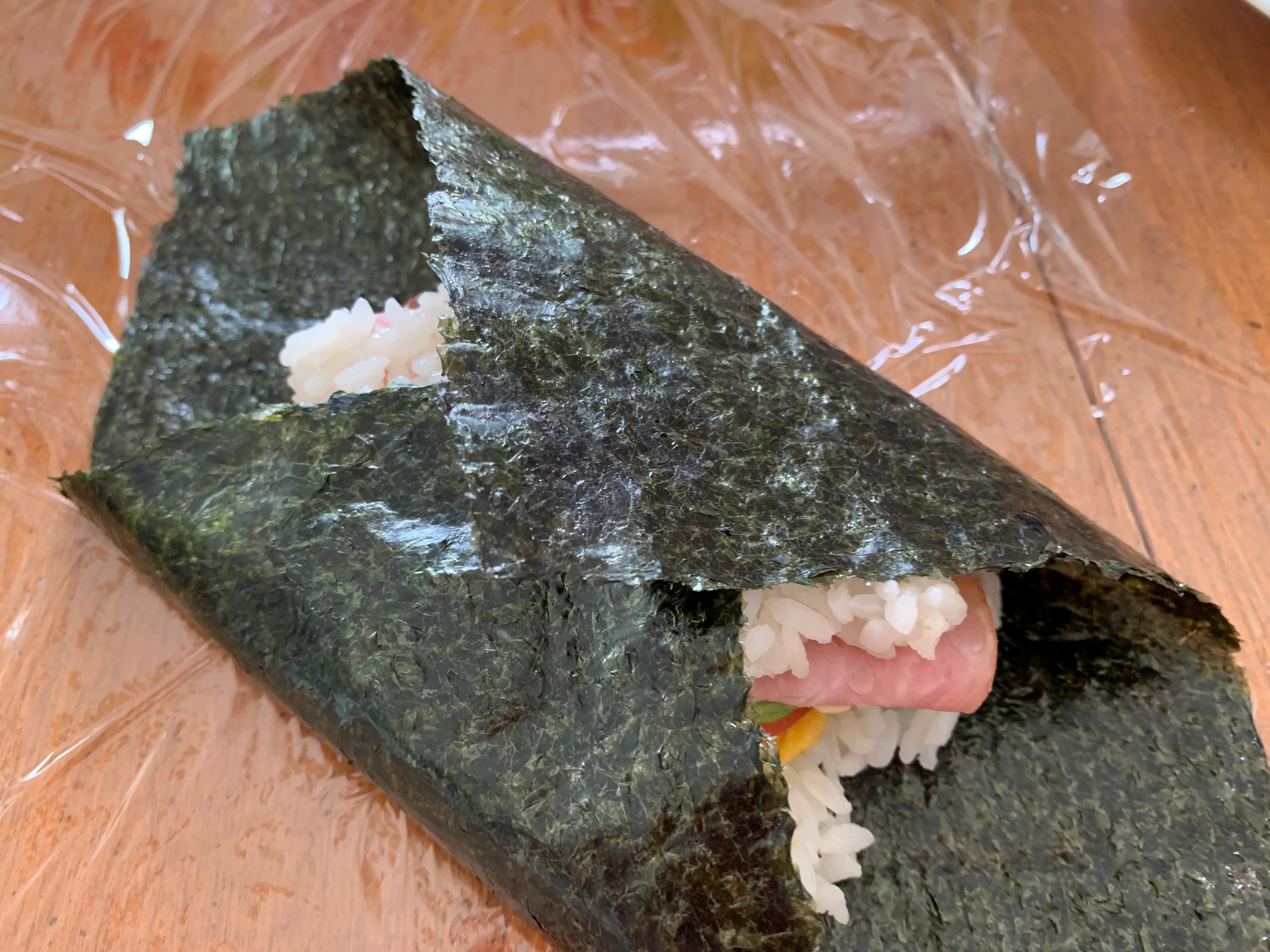 first fold of nori