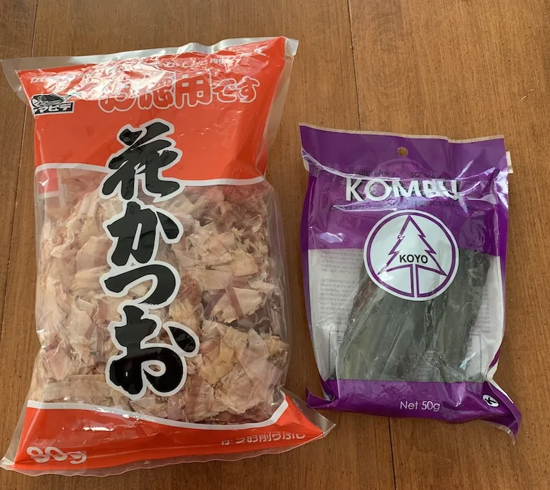 fish flake and konbu packages