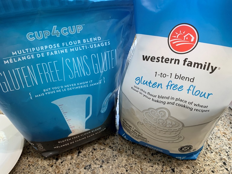 two gluten free flour bags