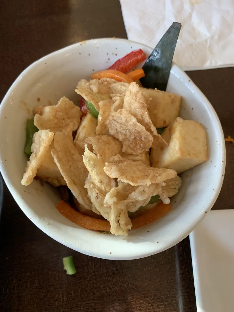 Ginger Tofu at the Wild Orchid Bistro and Sushi Lounge in Canmore Alberta