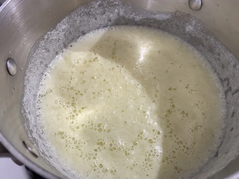 photo of gluten-free cheese sauce in pot