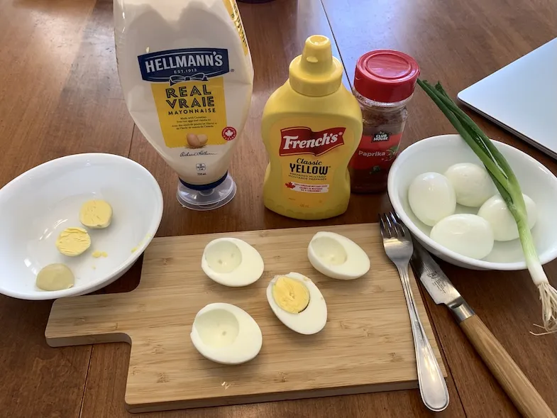 gluten-free Halloween deviled eggs ingredients