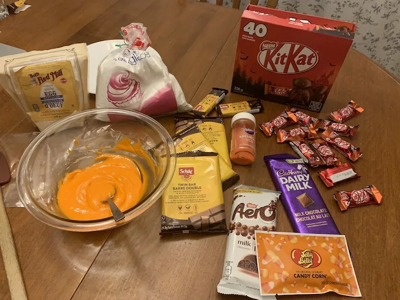 Ingredients for my gluten-free chocolate haunted Halloween house