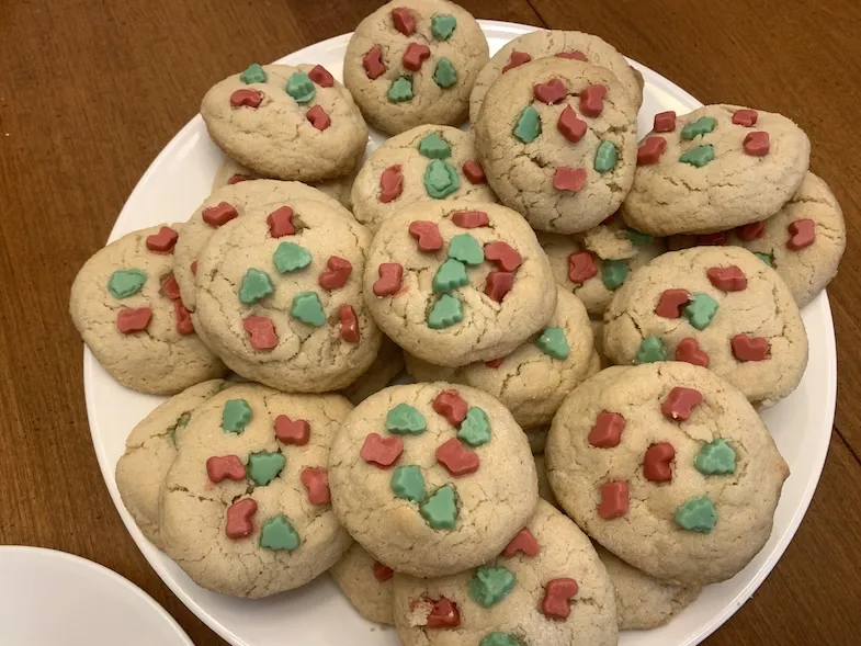 gluten-free Hershey's holiday cream cheese sugar cookies