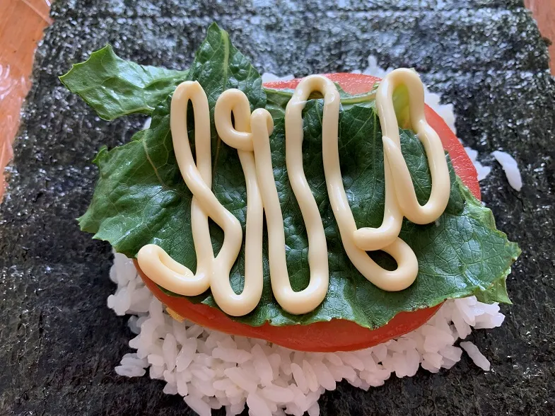 gluten-free japanese mayonnaise on the lettuce