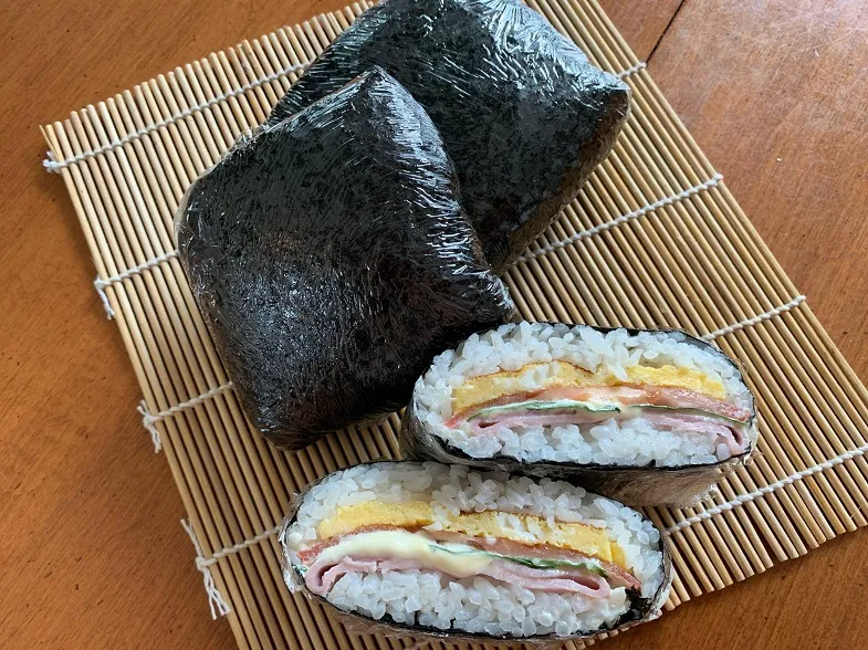 gluten-free wrapped onigirazu