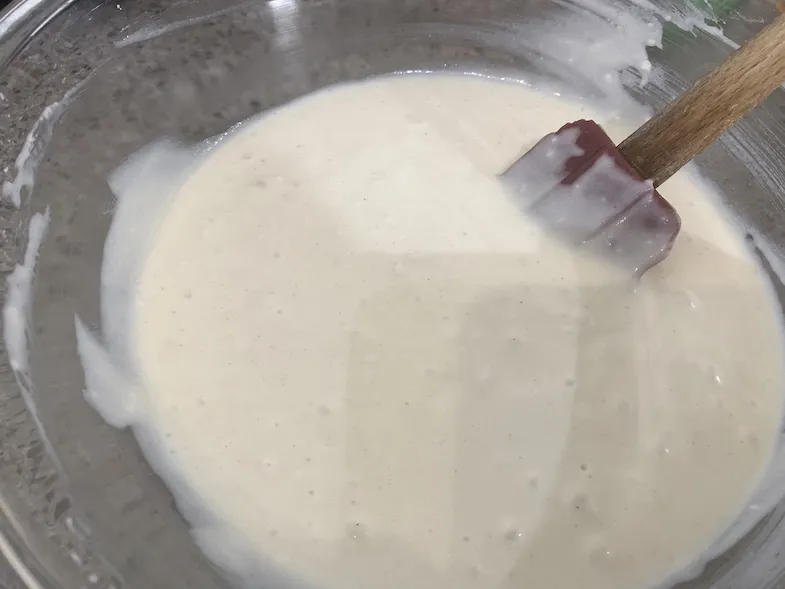 gluten-free waffle batter in a bowl