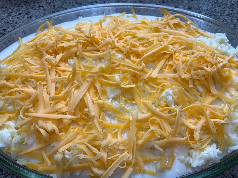 grated cheese on top