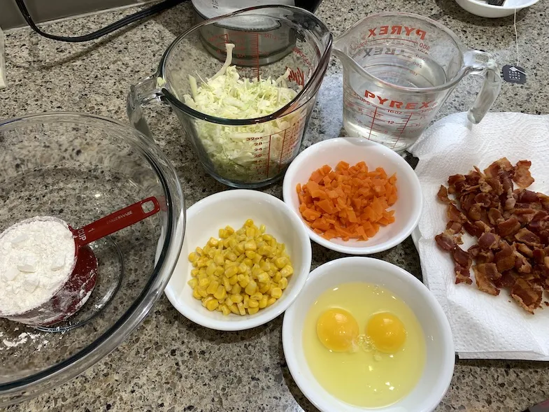 Ingredients for gluten-free okonomiyaki