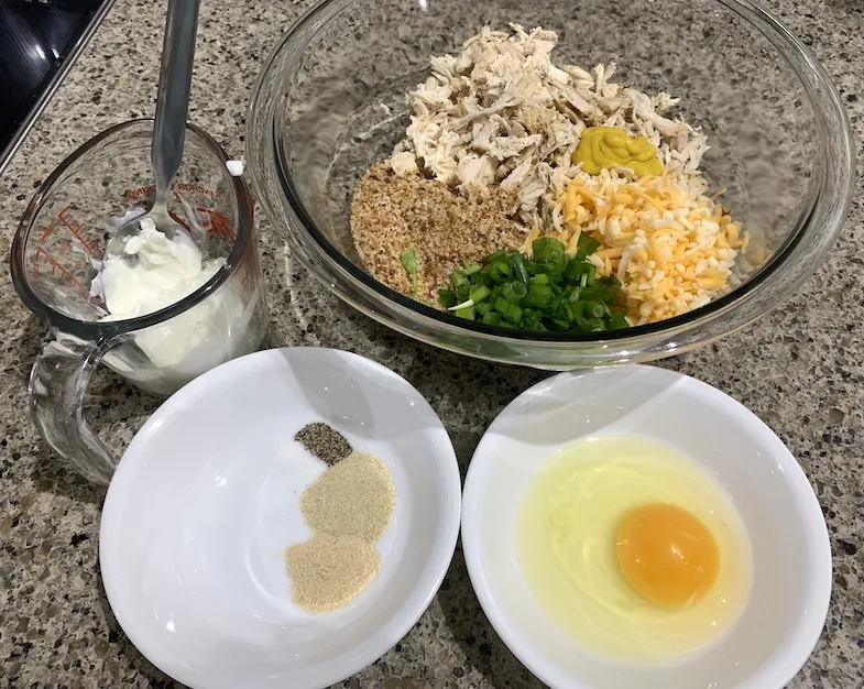 ingredients for gluten-free leftover chicken patties