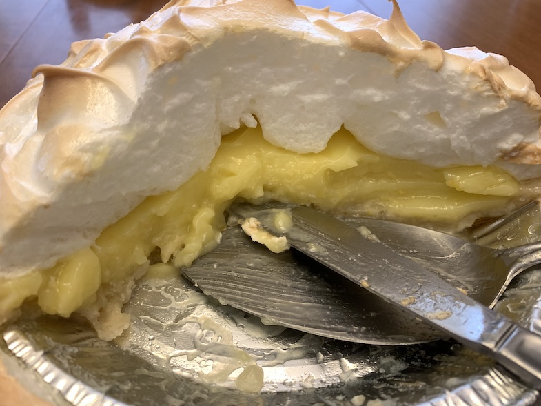 inside of lemon meringue pie