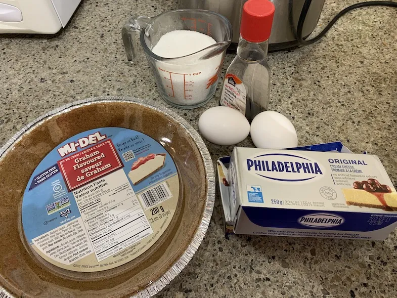 ingredients photo for the Mi-Del gluten-free cheesecake