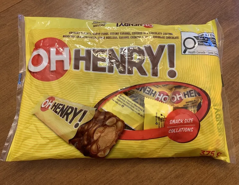 mini O'Henry bars package