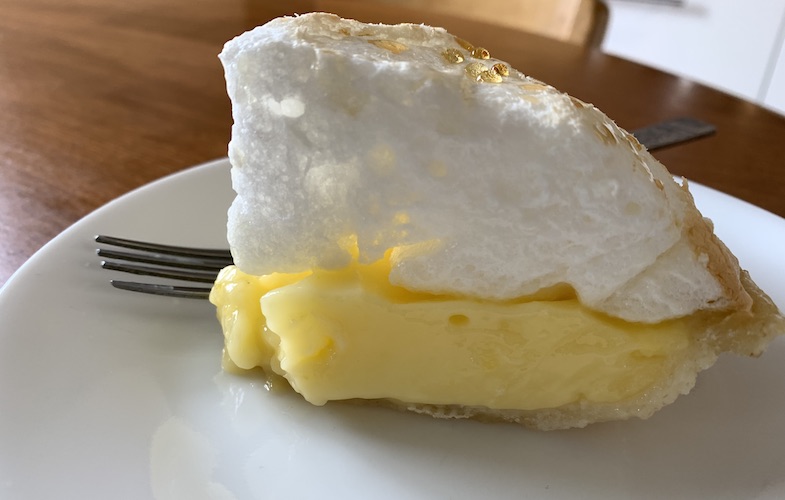 next day slice of lemon meringue pie