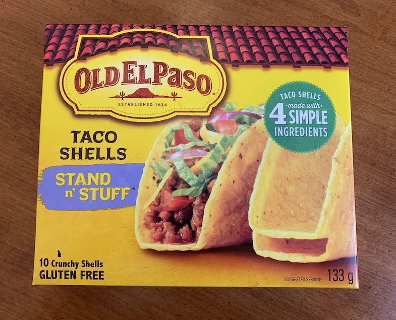 Old El Paso gluten free taco shells package