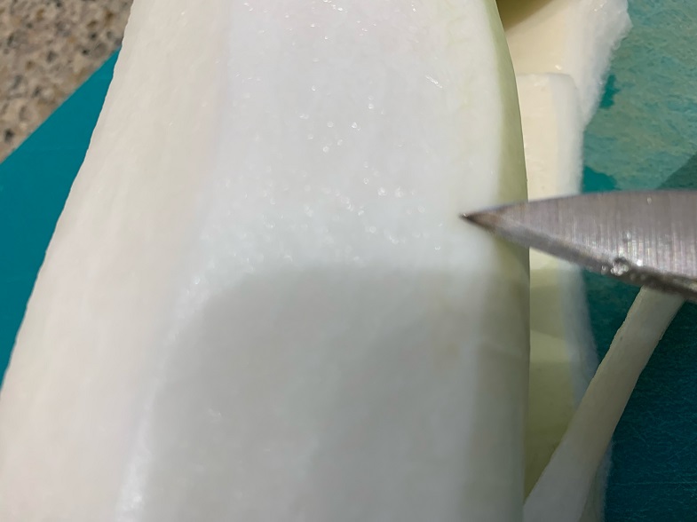 peeling daikon