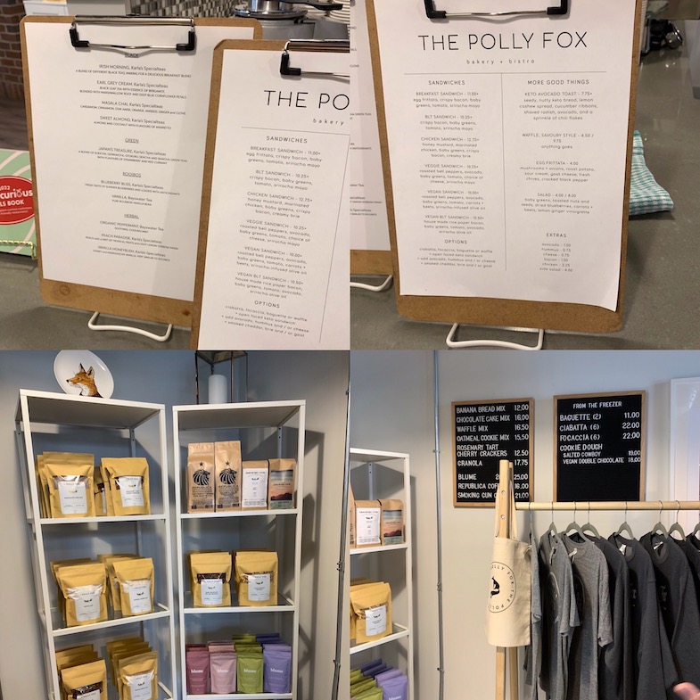 products and menu at the polly fox bakery