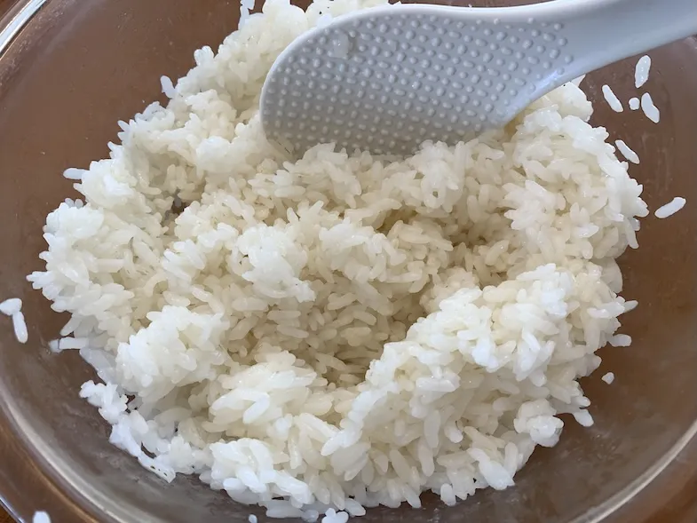 preparing the sushi rice