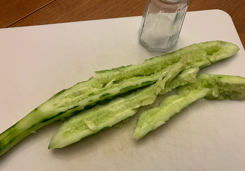 salted cucumbers