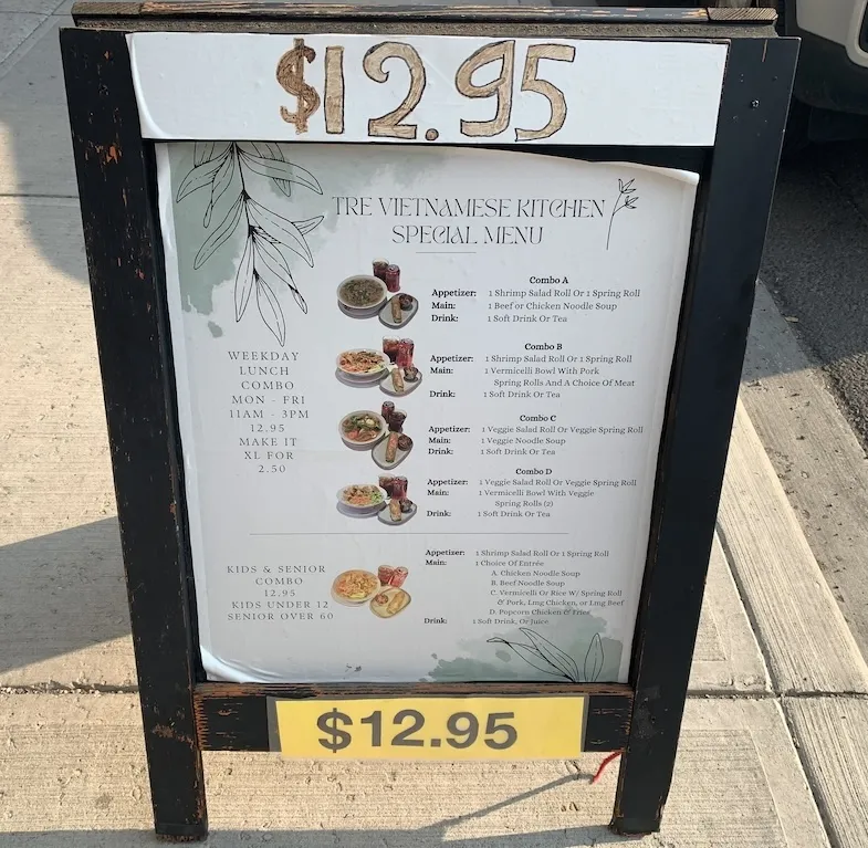 Outside lunch menu sign