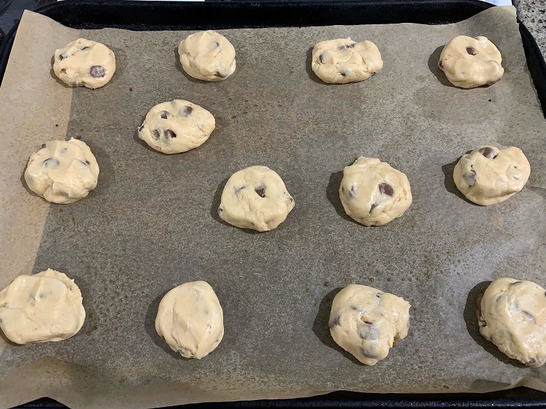 unbaked cookies on sheet