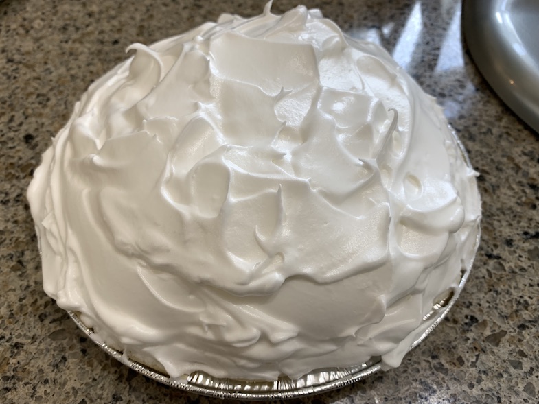 uncooked meringue on pie