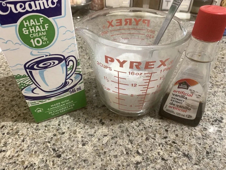 ingredients for waffle custard sauce