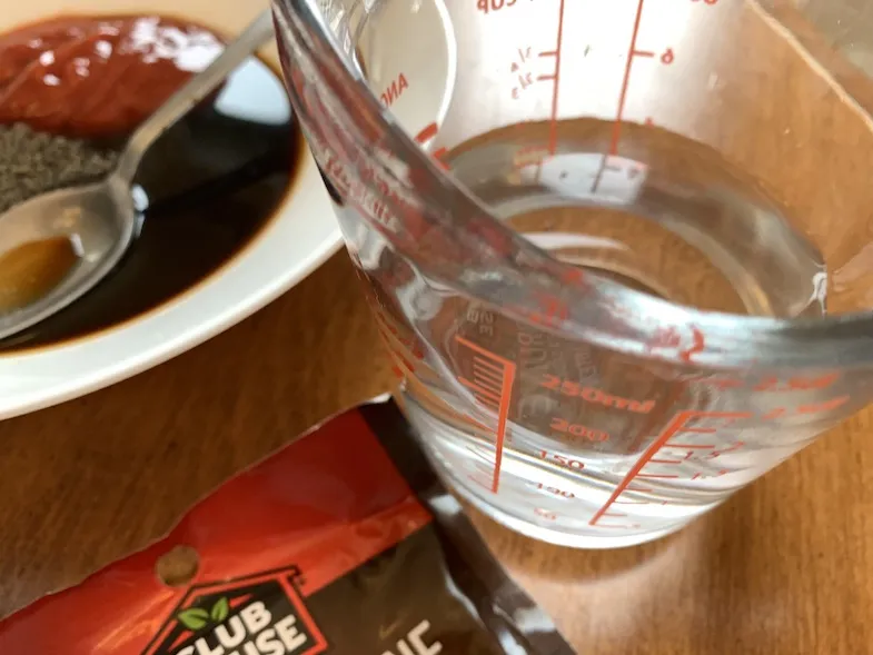 water in a measuring cup