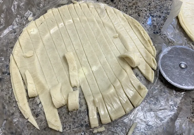 Wendel's gluten-free pie crust cut in strips