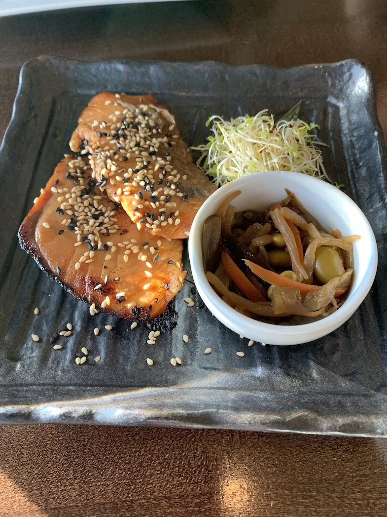 Yu-an Salmon at the Wild Orchid Bistro and Sushi Lounge in Canmore Alberta