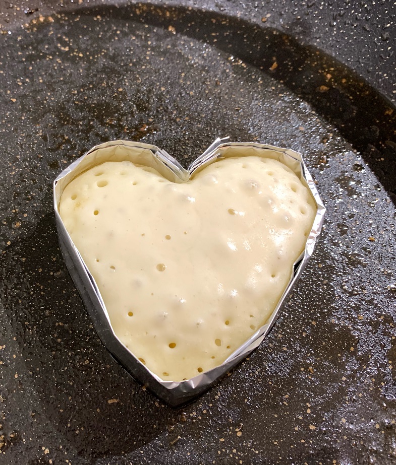 pancake batter in mold