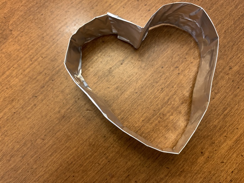 tinfoil heart mould