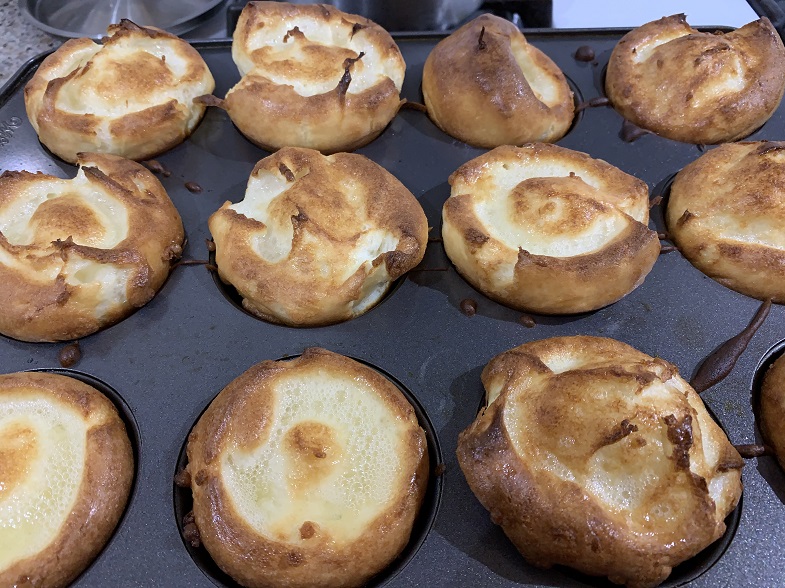 yorkshire puddings in a tin